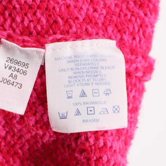 LANDS' END Cozy Knit Hot Pink Magenta Cotton Turtleneck Sweater Size 1X 16W-18W - Picture 7 of 7